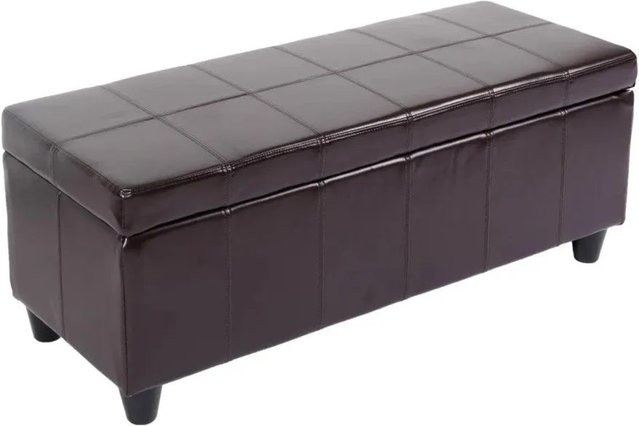 Sitzbank Arezzo mit Aufbewahrung von MCW aus Leder und Kunstleder, Braun, B/T/H: 112 x 45 x 45 cm - Bild 2