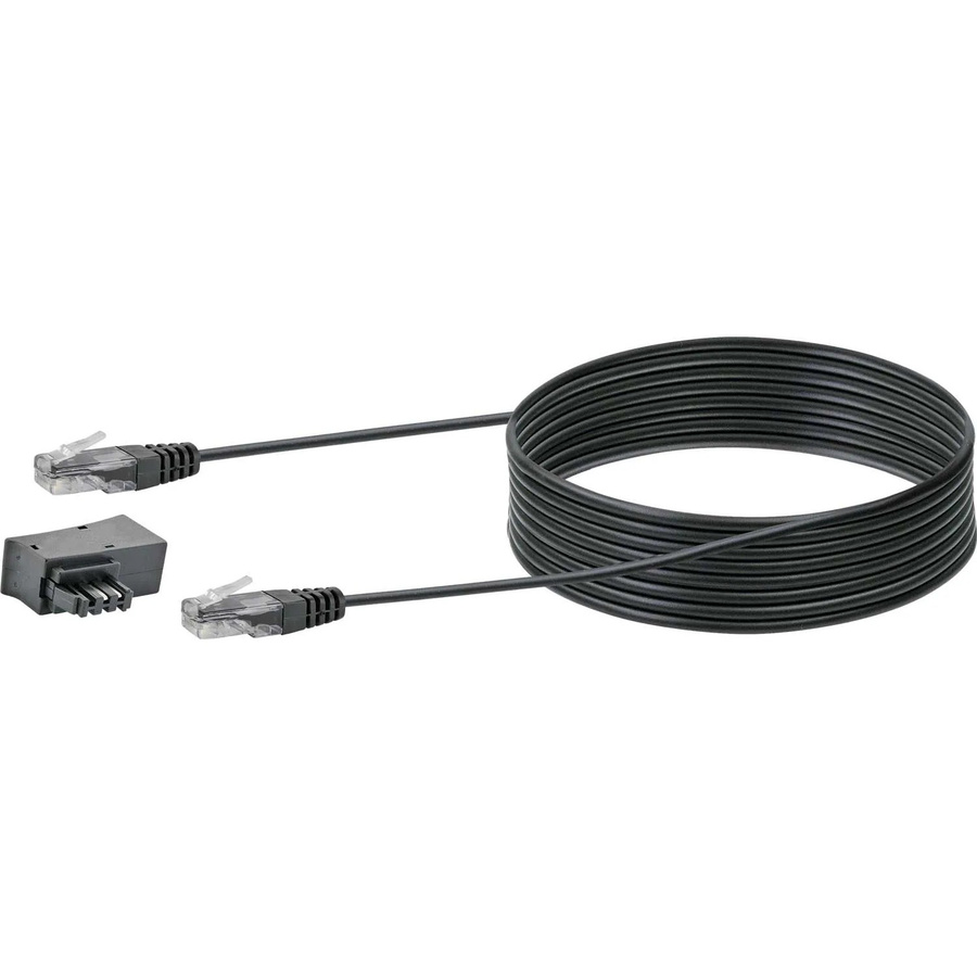 Schwaiger Steckeradapter mit Modemkabel TAE/DSL in Schwarz für Ethernet/LAN - Bild 2
