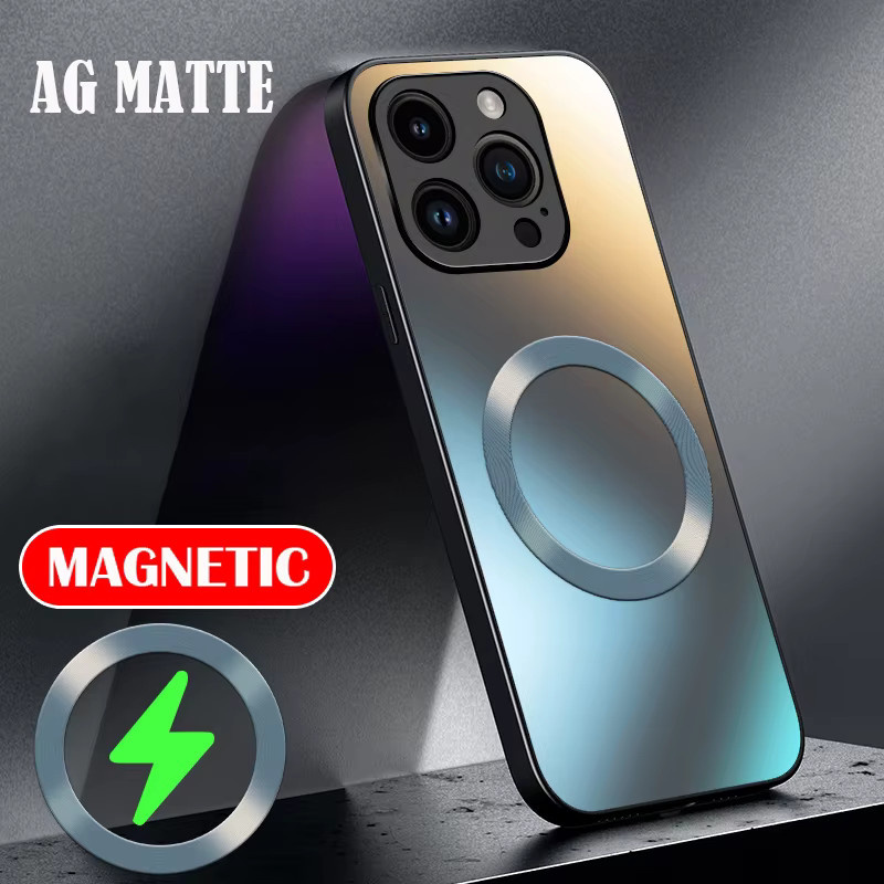 AG Matte Silikon-Hartschale mit MagSafe für iPhone 17 16 15 14 13 12 11 Pro Max Mini Plus X XS Magnetische Handyhülle - Bild 6