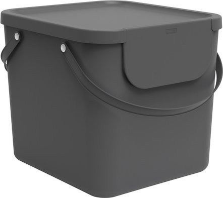 Rotho Müllsystem Albula mit Klappdeckel 40 l in Anthrazit und Grau - Bild 1