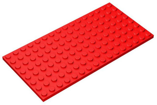 10-teiliges Set Grundplatte Bausteine 8x16 Noppen rot - Bild 1
