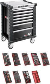 Facom Werkstattwagen JET.7GM3 in Schwarz mit 9 Modulen - Bild 1