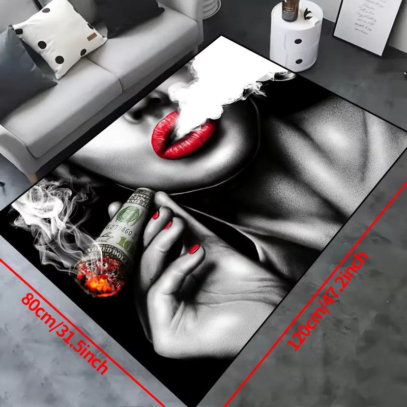 Beauty Smokes Rutschfeste Bodenmatte mit Lippenkunst-Design für den Eingangsbereich - Bild 3