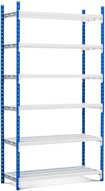 PROREGAL Fachbodenregal Maximus Pro mit 6 Ebenen, Farbe: Lichtblau-Lichtgrau, H x B x T: 240 x 100 x 40 cm - Bild 1