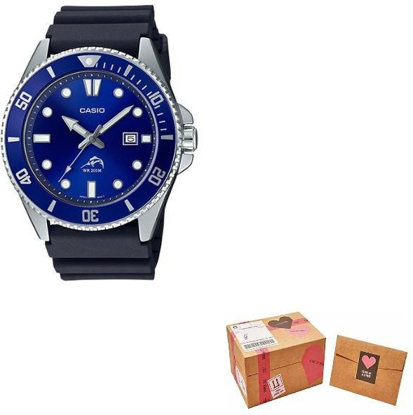 Casio Armbanduhr, Quarz, Edelstahl, Blau, 49,5 mm, Unisex - Bild 1