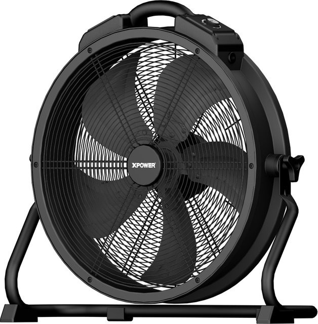 XPOWER FD-500D Gewerblicher Luftzirkulationsventilator, 20 Zoll, Schwarz, 105W, Metall, mit 330 Grad drehbarem Ständer und Oszillationsfunktion - Bild 1