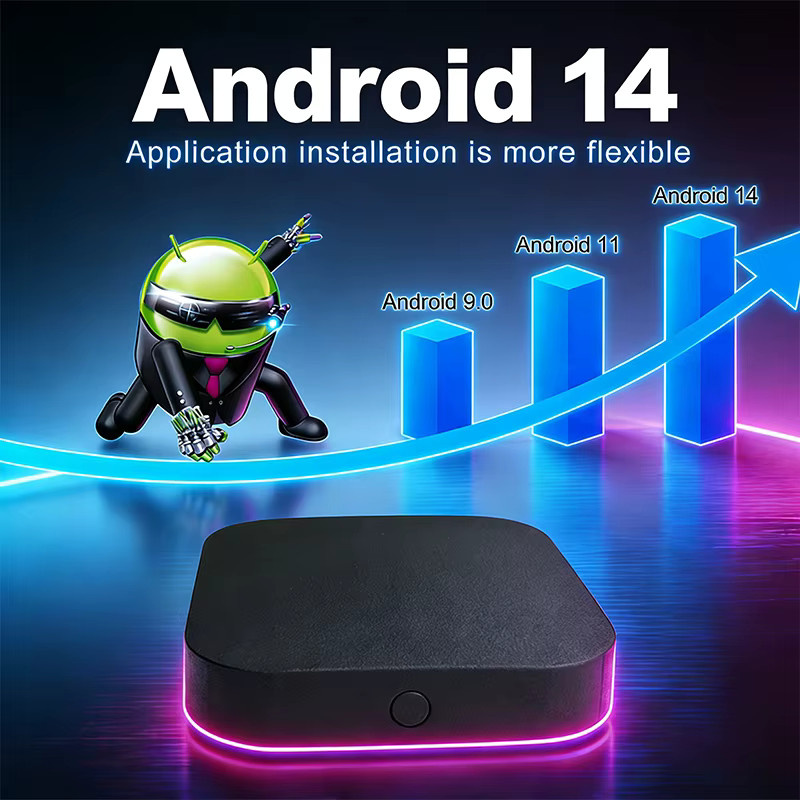 Boxput Q8 TV-Box Android 14.0 mit Amlogic SW905Y4 Quad-Core, 4GB RAM, 32GB Speicher, 4K UHD, Dual-Band WLAN 2,4G/5G und Bluetooth 5.0 in Schwarz - Bild 2