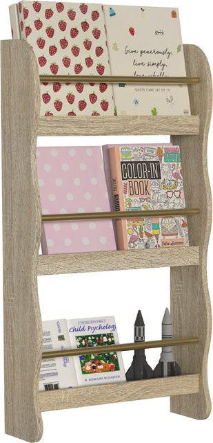 VCM Kilaro Holzregal hängend für Kinderzimmer, Wandboard als Bücherregal, H x B x T: 80 x 43 x 14 cm - Bild 1
