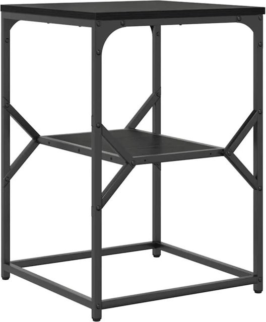 vidaXL Beistelltisch in Schwarz und Eichen-Optik, minimalistisches Design aus Holzwerkstoff und Stahl, B/T/H: 40 x 40 x 60 cm - Bild 1