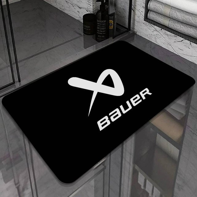 B-Bauer Hockey Badematte Rutschfeste Fußmatte aus Polyester für Kinderzimmer und Wohnzimmer, B/B: 60 x 90 cm, Schwarz - Bild 1