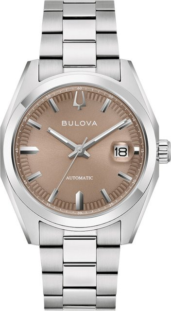 Bulova Herrenuhr Surveyor, Automatik, Edelstahl, eckig, 39 mm, Braun - Bild 1
