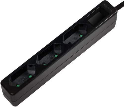 LogiLink LPS229B Steckdosenleiste 3fach Schwarz mit Konturenstecker - Bild 1