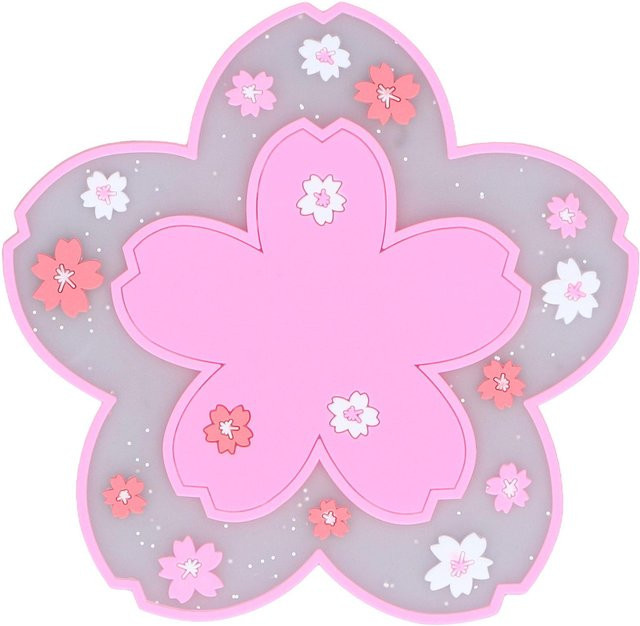 CosyHome Sakura Untersetzer aus PVC in Pink, rutschfest und wärmeisolierend mit floralem Design - Bild 1