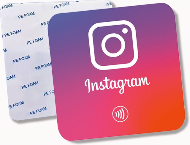 MochuaRFID NFC Social Media Platte für Instagram, quadratische Tischdekoration aus Kunststoff in Weiß oder Mehrfarbig - Bild 1