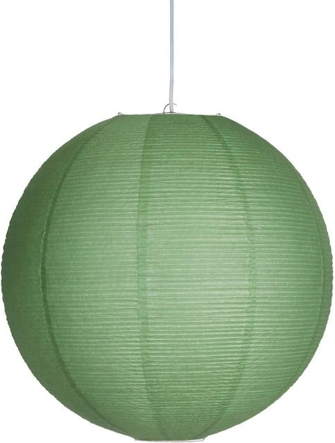 PR Home Haru Pendelleuchte in Grün aus Reispapier und Metall, rund, modern - Bild 1