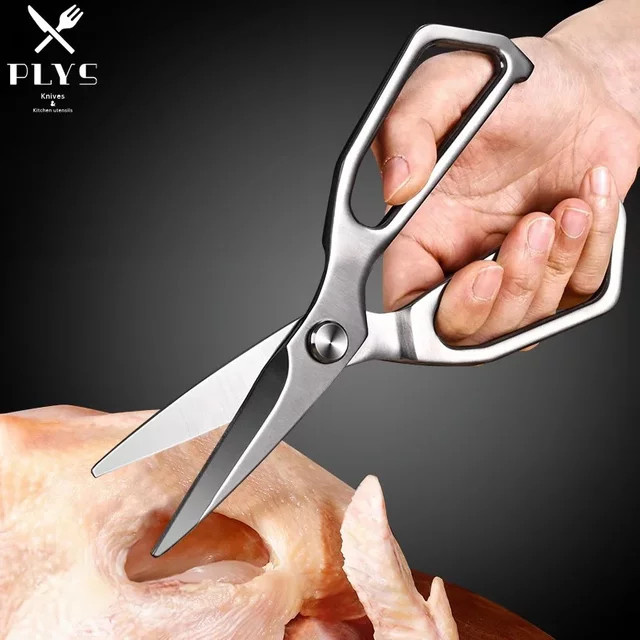 PLYS Küchenschere aus Edelstahl in Silber für Fleisch, Geflügel und Gemüse - Bild 1