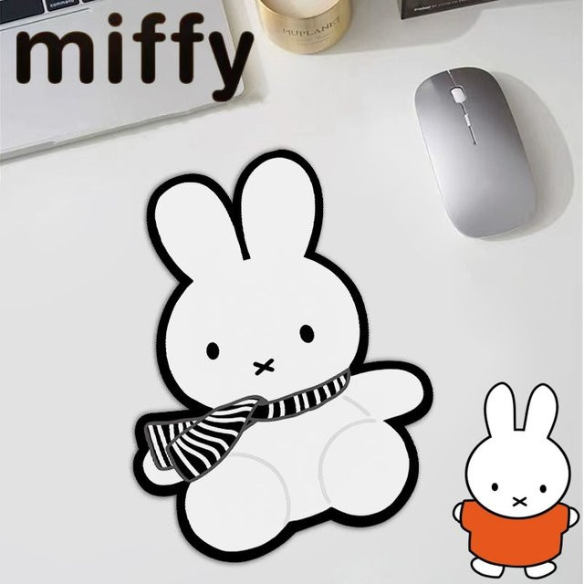 Miffy Mauspad mit Cartoon-Muster in Weiß, rutschfest und verschleißfest für deinen Schreibtisch - Bild 1