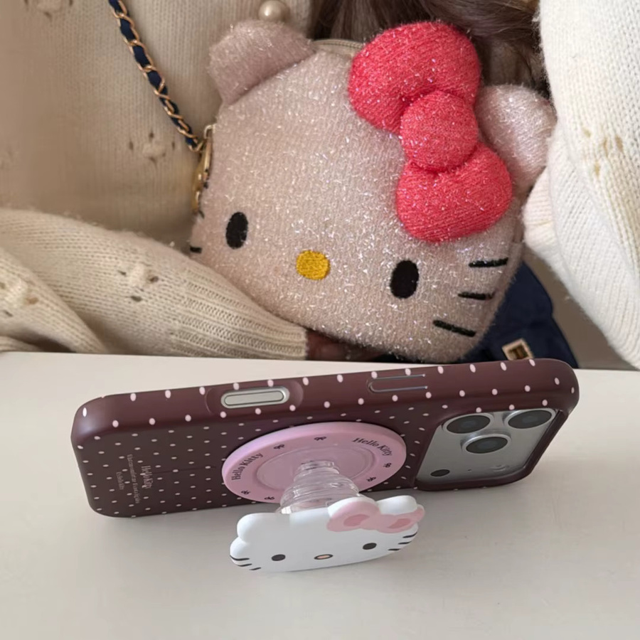 Sanrio Hello Kitty Magnetische Handyhülle mit Polka Dot Design und Ständer für iPhone 17 16 15 Pro Max inklusive MagSafe Unterstützung - Bild 3