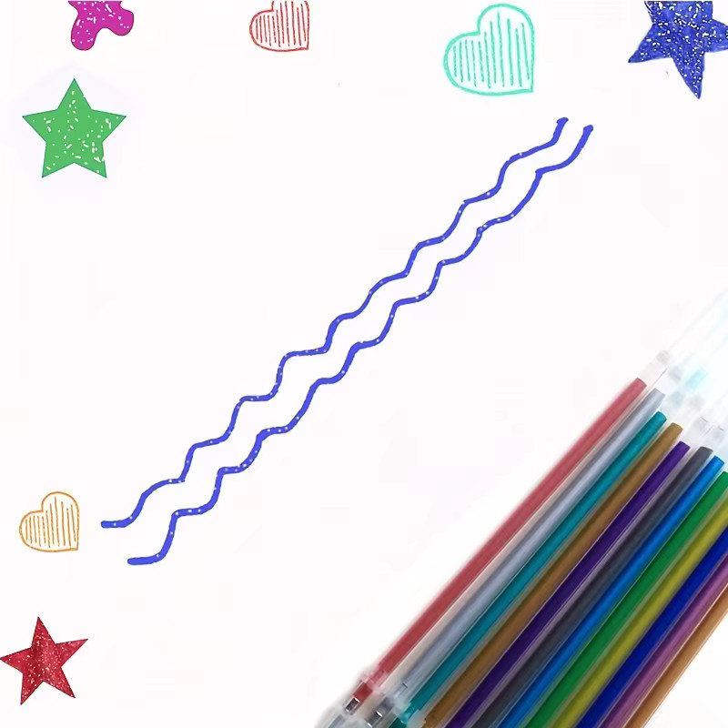 100 Stück Mehrfarbige Glitter Gel Stift Refills 1,0 mm für DIY Kunst und Graffiti - Bild 5