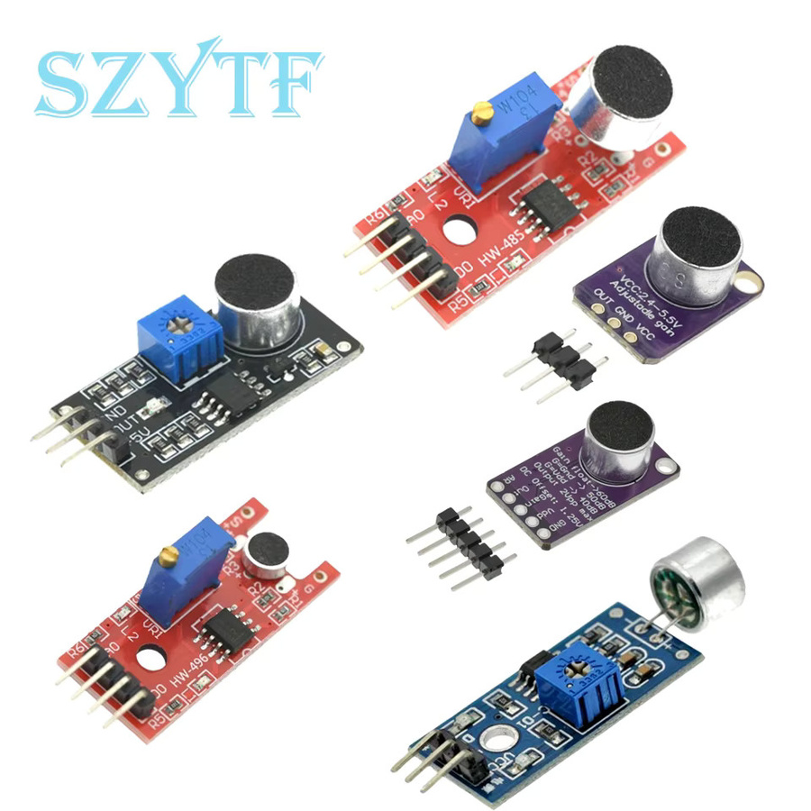 SZYTF Sound Sensor Modul mit Mikrofon Verstärker MAX4466 und MAX9814 für Arduino, Farbe: Blau - Bild 2