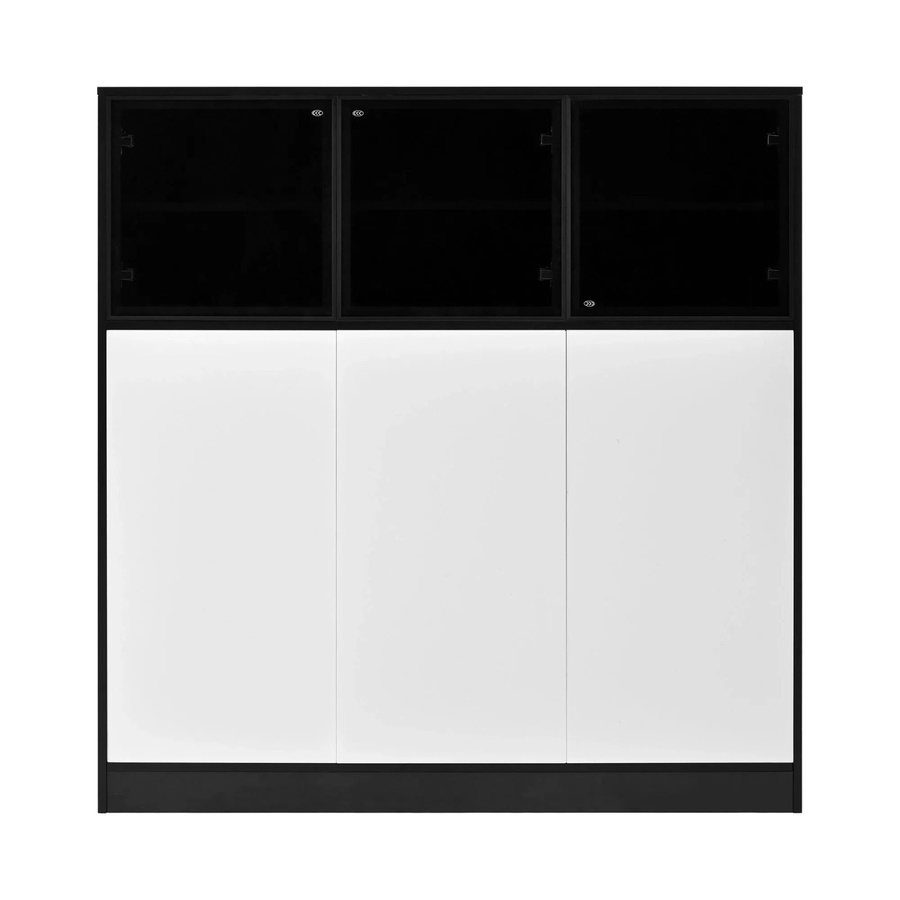 Merax Sideboard modern in Weiß mit LED-Beleuchtung und Glastüren, B/T/H: 100 x 40 x 105 cm - Bild 2