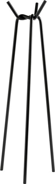 HAY Knit Garderobenständer aus Stahl in Schwarz hochglänzend mit Tripod-Gestell und Haken - Bild 1