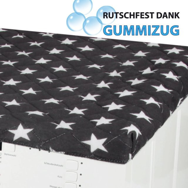 Bestlivings Waschmaschinenbezug und Trocknerbezug mit Sternen in Anthrazit, B/T/H: 60 x 60 cm - Bild 1