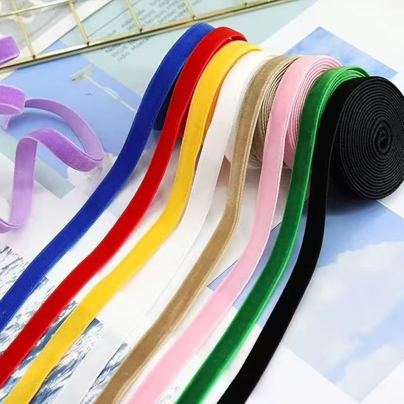 Einseitiges Samtband nicht elastisch Breite: 1 cm, Länge: 9,14 m, Farben: Rot und Mehrfarbig, ideal für Hochzeitsdekoration und Schleifen-Accessoires - Bild 2