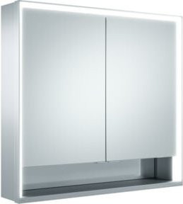 Keuco Royal Lumos Spanplattenschraube für kurze Türen, 2-türig, Farbe Silber eloxiert, B/H/T: 70 x 73 x 16 cm - Bild 1
