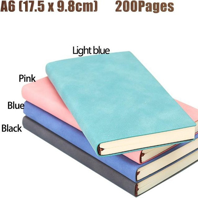Notizbuch in A4 und A6 mit weichem Leder-Einband, rosa, liniertes Design mit Lesezeichen - Bild 1