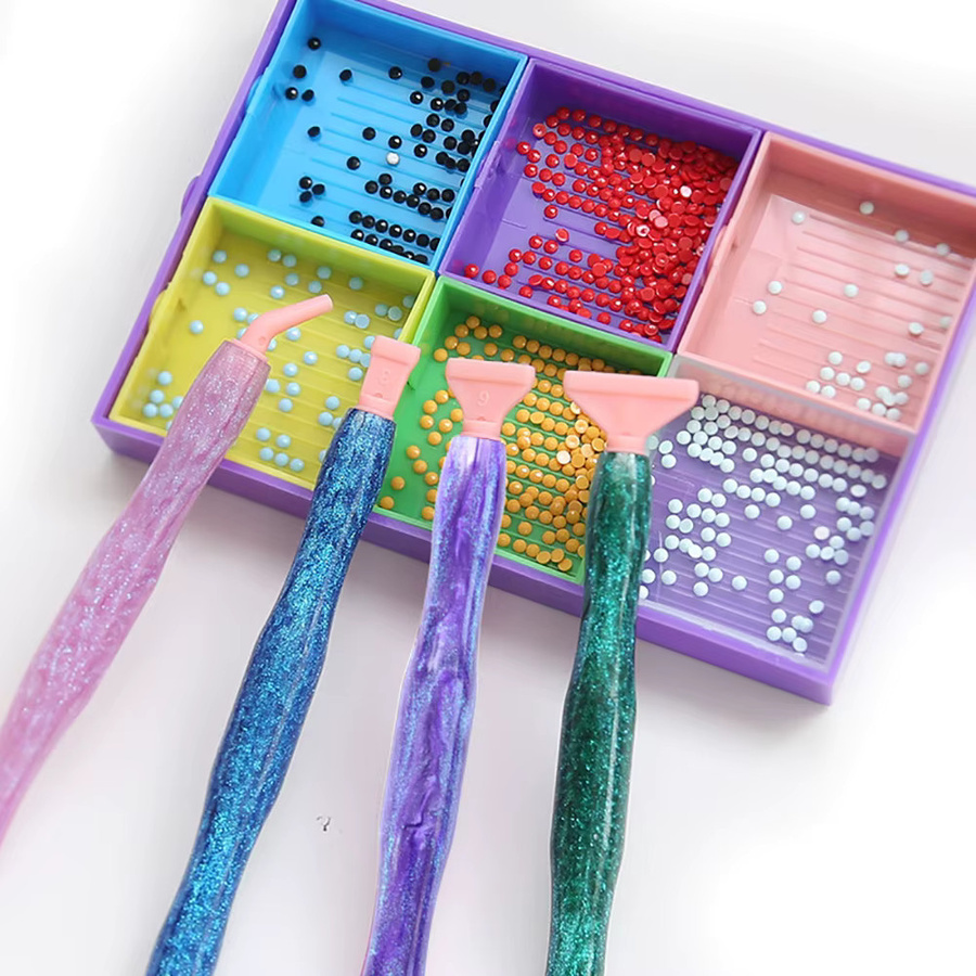 1 Set Ersatzstifte für Diamantmalerei aus Harz und Legierung in Grün und Multicolour für Kristall-Punktbohrer und Nail-Art-Werkzeuge - Bild 2
