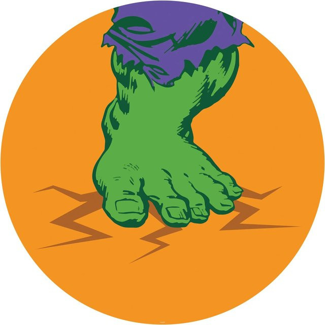 Selbstklebende Komar Vliesfototapete Dot Avengers Hulk's Foot Pop Art in Multicolour Durchmesser: 125 cm - Bild 1