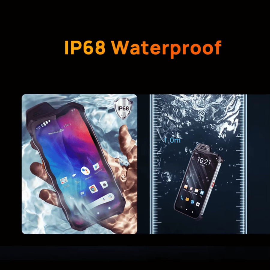 UNIWA W888 ATEX Explosionsgeschütztes Android Smartphone mit Walkie Talkie Funktion, 6,3 Zoll HD Display, 64GB Speicher, 4GB RAM, NFC, IP68, Schwarz - Bild 2