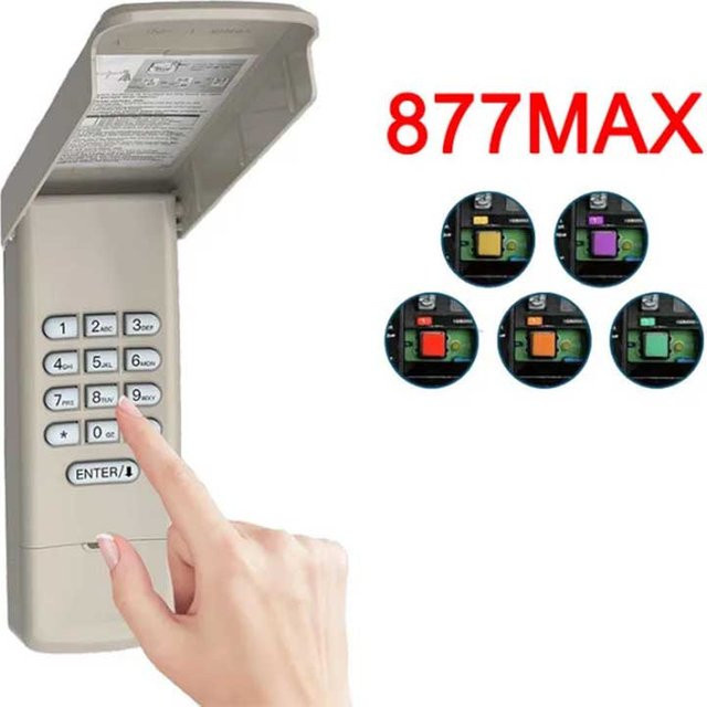 Universelles kabelloses Garagentoröffner-Tastenfeld für schlüssellosen Zugang, ersetzt 877/878MAX 377/977/877/66LM mit Rolling Code Sicherheit 2.0 - Bild 1