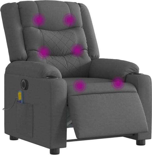 vidaXL Elektrischer Massagesessel in Dunkelgrau aus Stoff mit Armlehnen - Bild 1