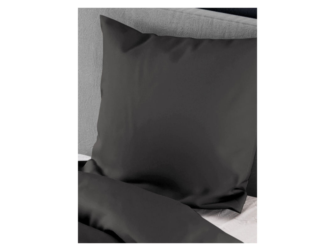 BIERBAUM Mako-Satin Bettwäsche Set aus Baumwolle in Grafit mit Bettbezug und Kissenbezug, B/T/H: 135 x 200 cm und 80 x 80 cm - Bild 3