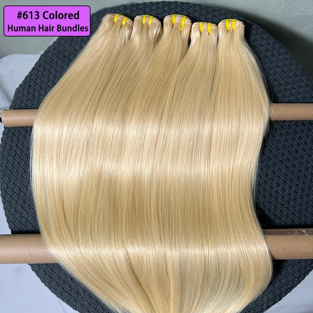 sheunicus Echthaar-Bündel, blond, 100 % vietnamesisches Echthaar, Unisex - Bild 1