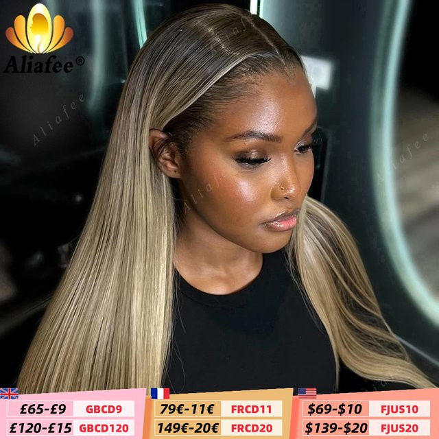 aliafee Lace Frontal Perücke, Dirty Blonde, Echthaar, Damen - Bild 1