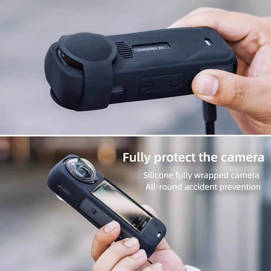 Insta360 Silikon-Schutzhülle für Insta360 X5 in Schwarz, stoßfeste und kratzfeste Kameraabdeckung für Panorama-Action-Kameras - Bild 3