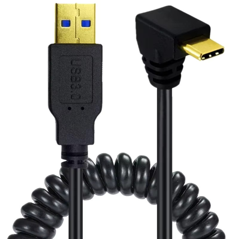 BSN USB 3.0 auf USB-C Datenladekabel mit Winkelstecker in Schwarz - Bild 3