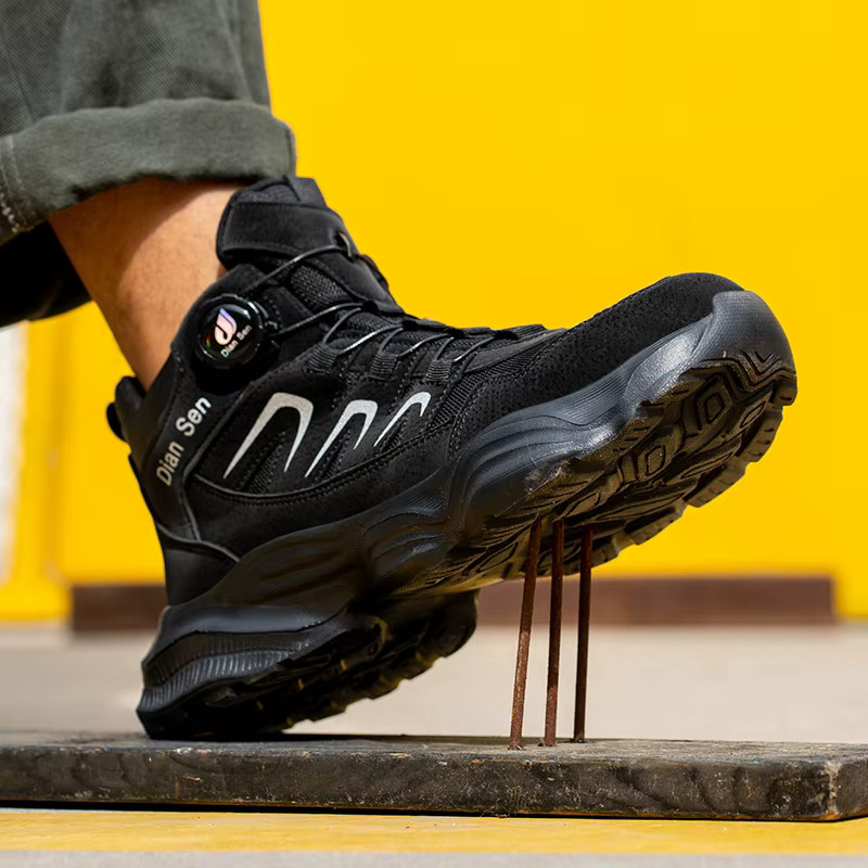 Kankeirr Sicherheitsstiefel für Herren in Schwarz mit Stahlkappe und Drehknopf-Verschluss - Bild 2