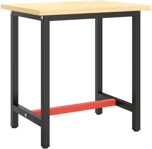 vidaXL Werkbankgestell aus Metall in MattSchwarz und MattRot, B/T/H: 70 x 50 x 79 cm - Bild 1