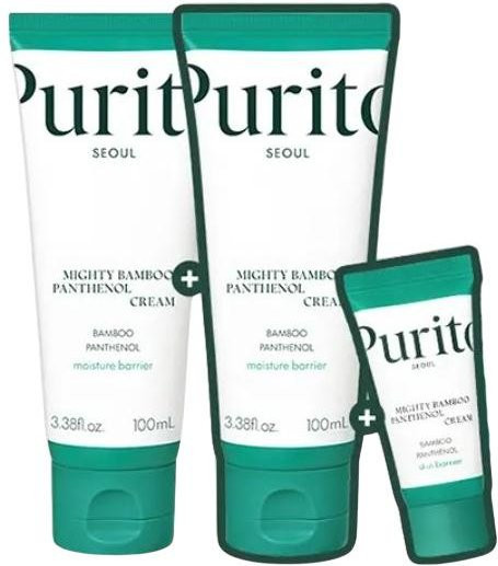 PURITO SEOUL Mighty Bamboo Panthenol Creme Duo Set, 215 ml, für trockene und empfindliche Haut - Bild 1