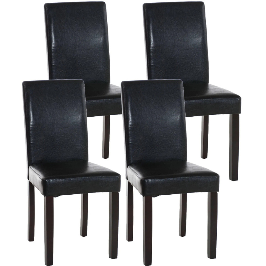 4er Set Esszimmerstühle DELUKE DALAN aus Kunstleder in Schwarz und Dunkelbraun, B/T/H: 41 x 47 x 91 cm - Bild 2