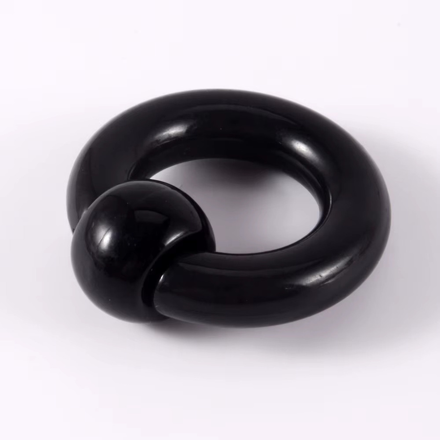 Captive Bead Ring, Acryl, Schwarz, Unisex - Bild 4