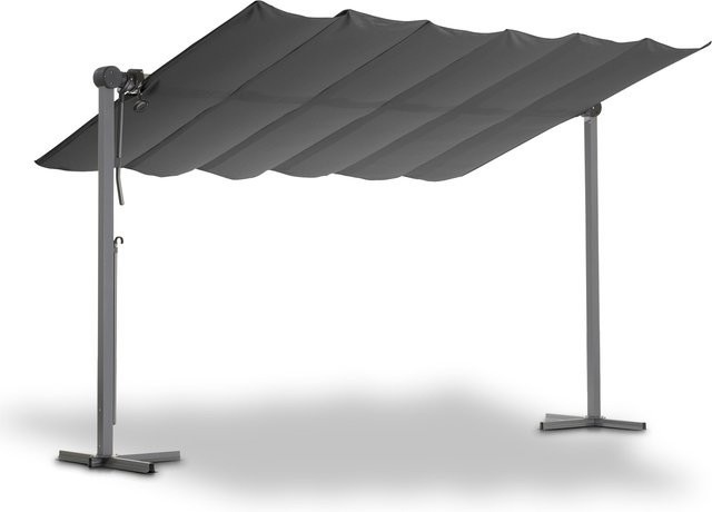 Leco Standmarkise Waved Sonnendach, anthrazit, B: 4 m, T: 2,5 m, H: 2,2 m - Bild 1