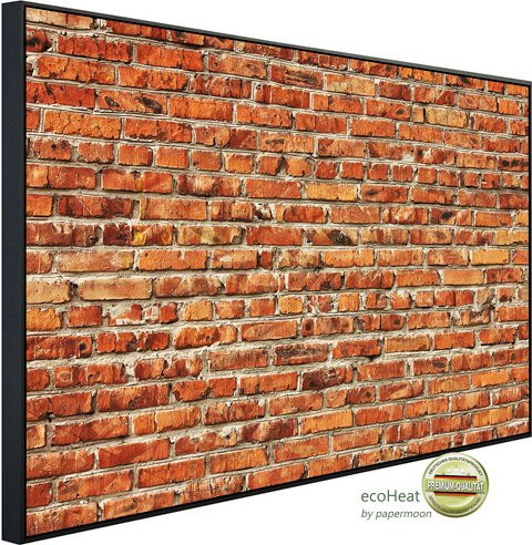 papermoon EcoHeat Infrarotheizung Rote Backsteinmauer Matt-Effekt Bunt mit App-Steuerung und Überhitzungsschutz - Bild 1