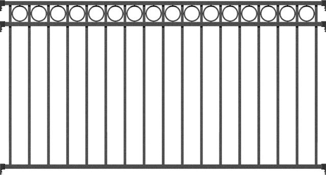 Metallzaun Zaunfeld Circle aus Aluminium in Anthrazit, B/H: 100 x 200 cm - Bild 1