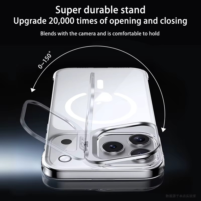 Transparente Rahmenlose Handyhülle für iPhone mit magnetischer Linsenhalterung in Weiß - Bild 5