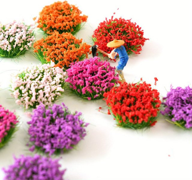 Woodland Scenics Miniatur bunte Blumencluster, 6er Set, Diorama-Zubehör - Bild 1